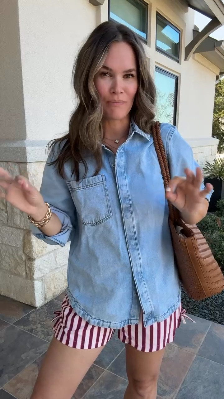 Walmart finds 💙 I love that I can wear this top open over pieces for spring and how cute are these shorts?!

#LTKstyletip #LTKover40 #LTKfindsunder50