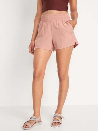 High-Waisted StretchTech Shorts for Women -- 4-inch inseam | Old Navy (US)