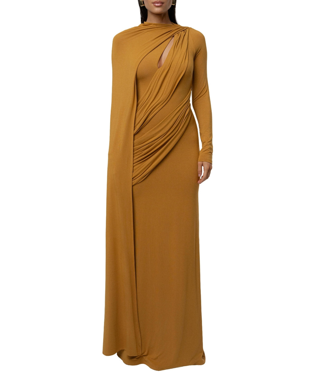 Jluxlabel Women's Draped Elegance Cape Dress - Gold | Macy's