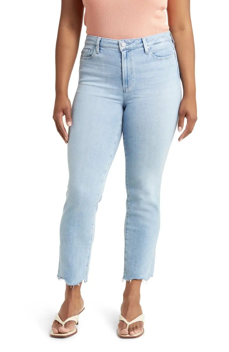 Cindy Frayed High Waist Straight Leg Jeans | Nordstrom