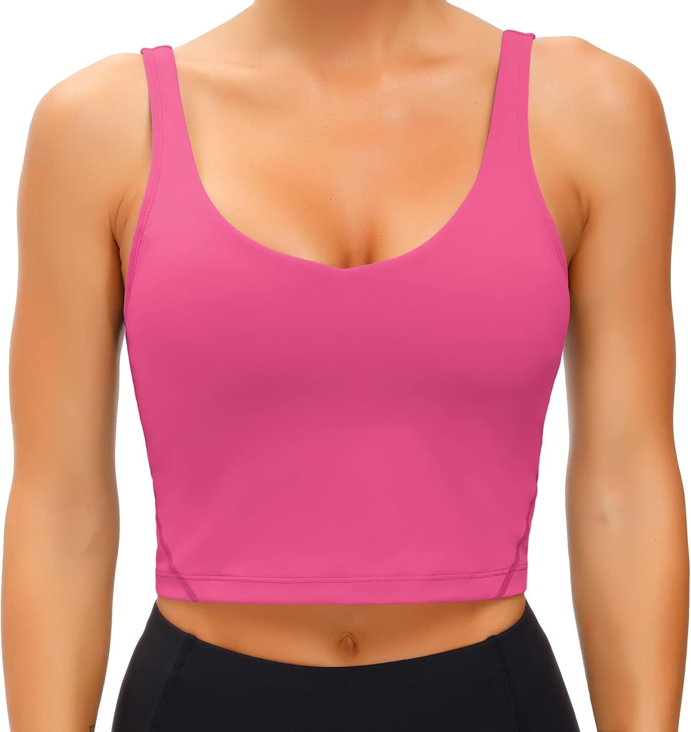 Wjustforu Women's Tank Top Padded Sports Bra Running Workout Yoga Crop Top | Amazon (US)