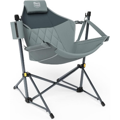 TIMBER RIDGE Hammock Camping Chair, Outdoor, Adjustable Backrest, Heavy Duty Swing Folding Design, Steel Stand, 300 lbs Capacity, Grey | Target