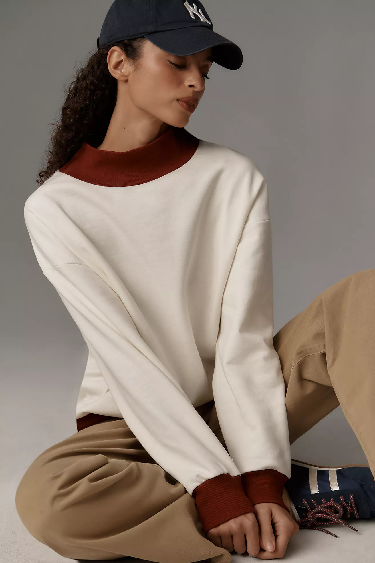By Anthropologie Colorblocked Mock-Neck Pullover | Anthropologie (US)