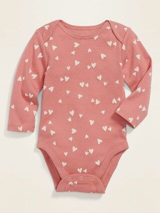 Printed Long-Sleeve Rib-Knit Bodysuit for Baby | Old Navy (US)