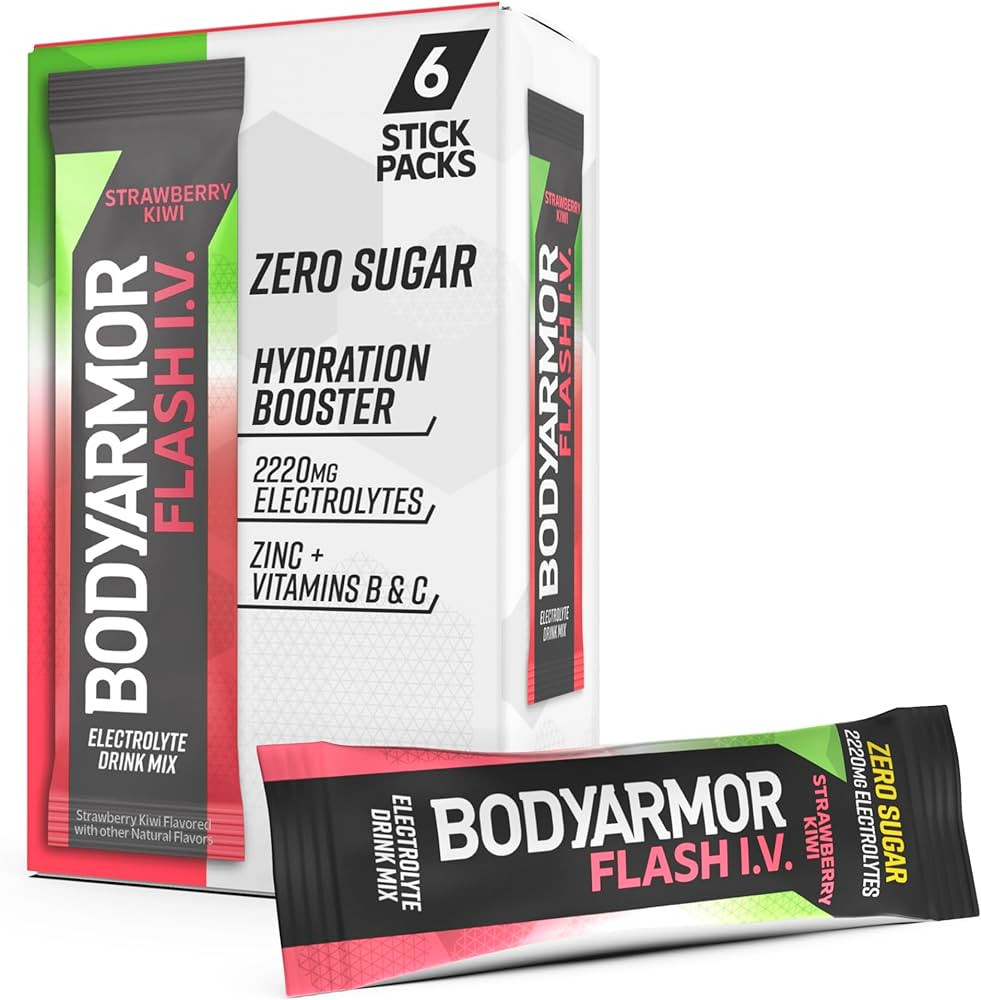 BODYARMOR Flash IV Electrolyte Packets, Strawberry Kiwi - Zero Sugar Drink Mix, Single Serve Pack... | Amazon (US)