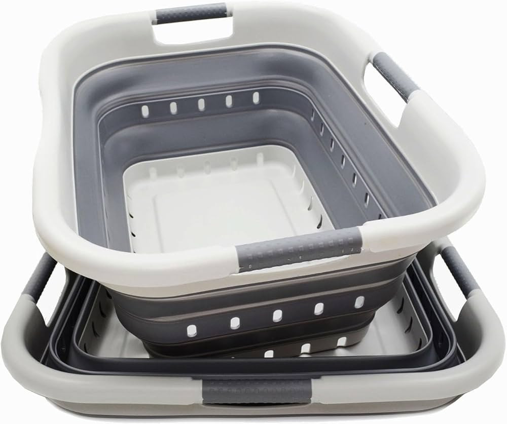 SAMMART 41L (10.8 gallon) Set of 2 Collapsible 3 Handled Plastic Laundry Basket-Foldable Pop Up S... | Amazon (US)