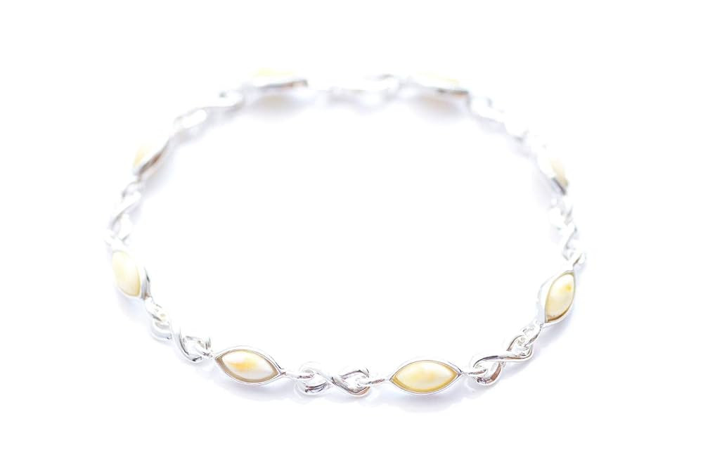 Butterscotch Baltic Amber & Sterling Silver Infinity Bracelet | Amazon (UK)