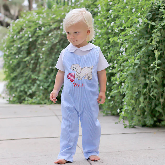 Playful Dog Heart Blue Longall | Classic Whimsy