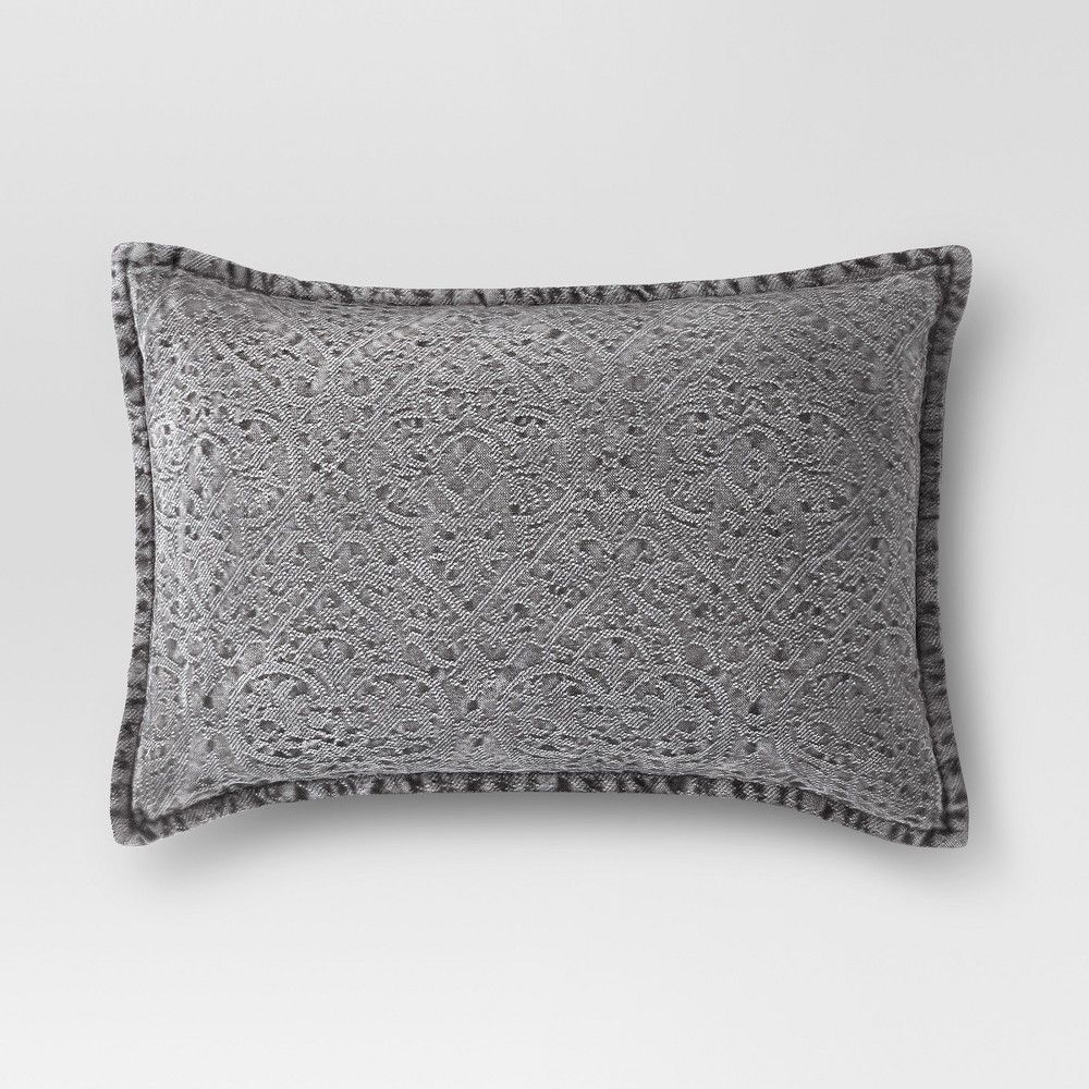 Gray Stonewashed Lumbar Pillow - Threshold | Target