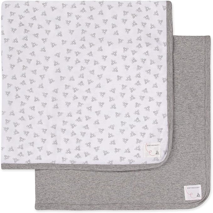 Burt's Bees Baby - Blankets, Set of 2, 100% Organic Cotton Swaddle, Stroller, Receiving Blankets ... | Amazon (US)