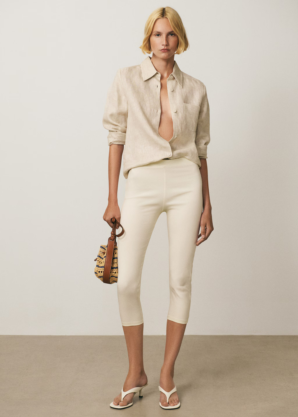 Combined natural fibre bag - Women | MANGO USA | Mango (US/MX/AU)