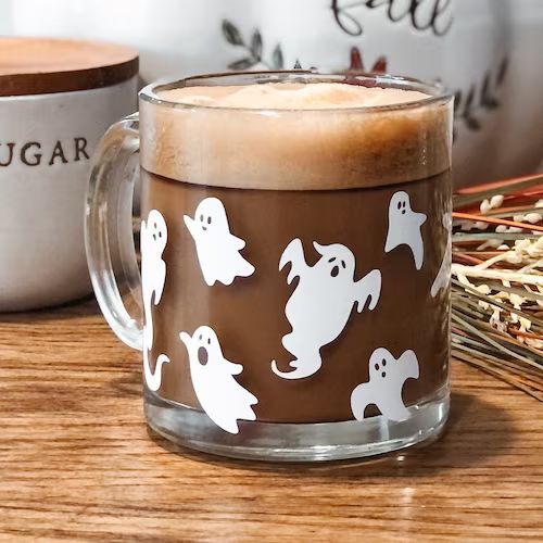 Ghost Mug Halloween Mug Glass Mug Spooky Coffee Mug Cute - Etsy | Etsy (US)