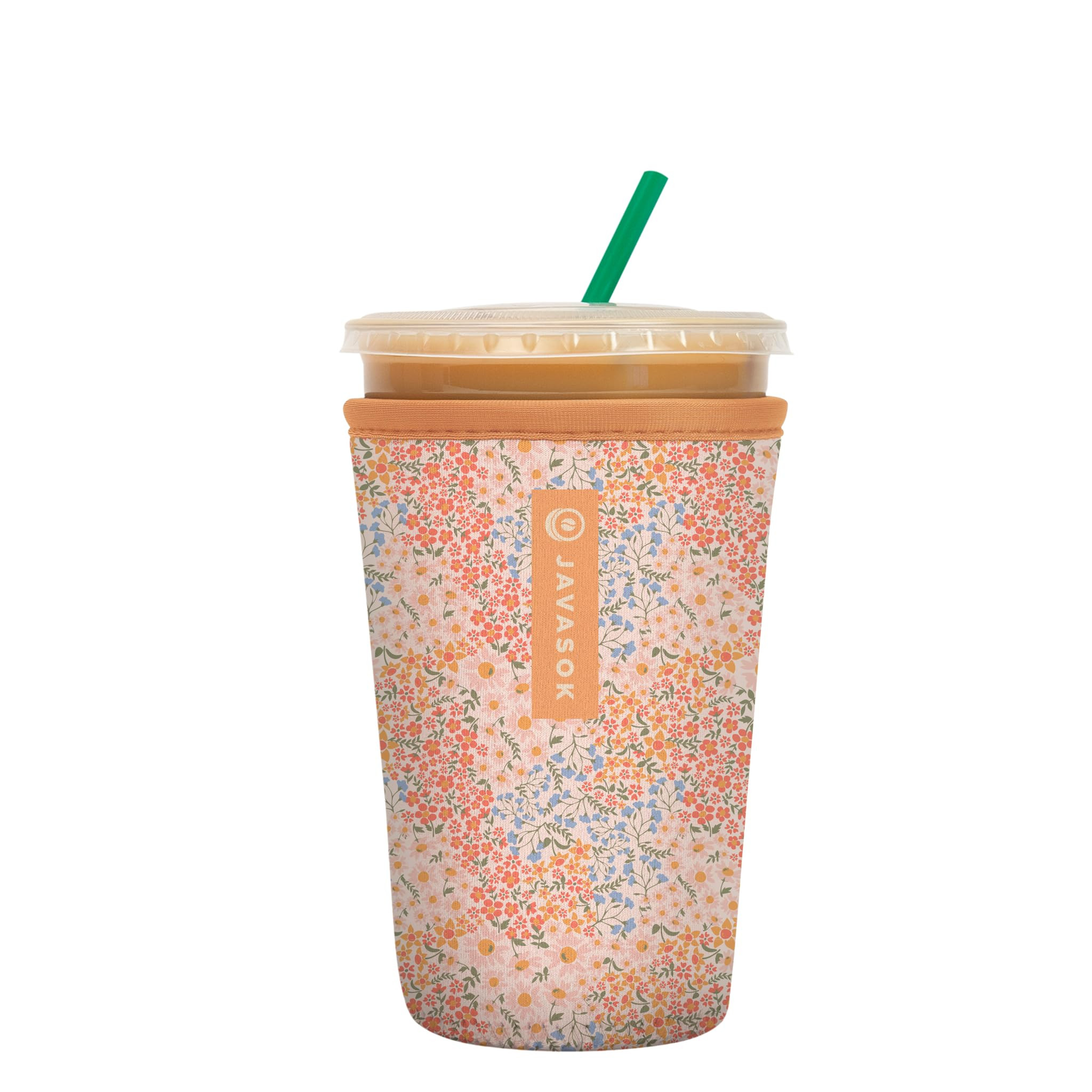 Sok It JavaSok Iced Coffee & Cold Soda Insulated Neoprene Cup Sleeve (Dainty Florals, Medium: 22-... | Amazon (US)