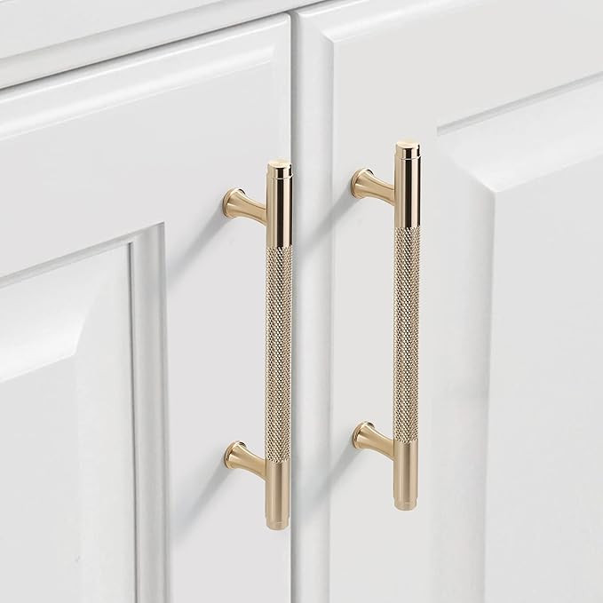 10 Pack 5 Inch Knurled Cabinet Pulls Gold Kitchen Cabinet Handles Kitchen Cabinet Hardware Brushe... | Amazon (US)
