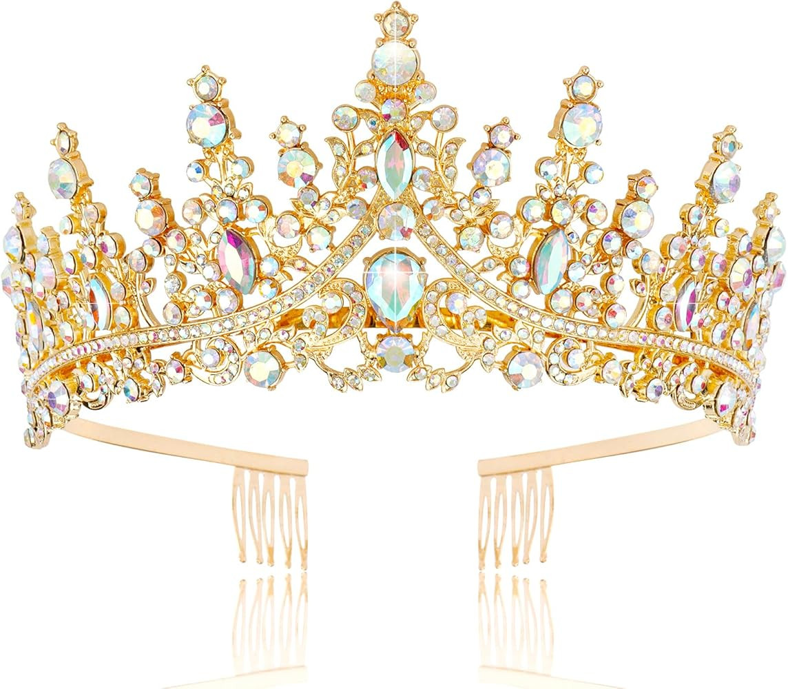 TOBATOBA Queen Crown for Women Crystal Princess Tiaras Rhinestone Wedding Tiara for Bride Birthda... | Amazon (US)