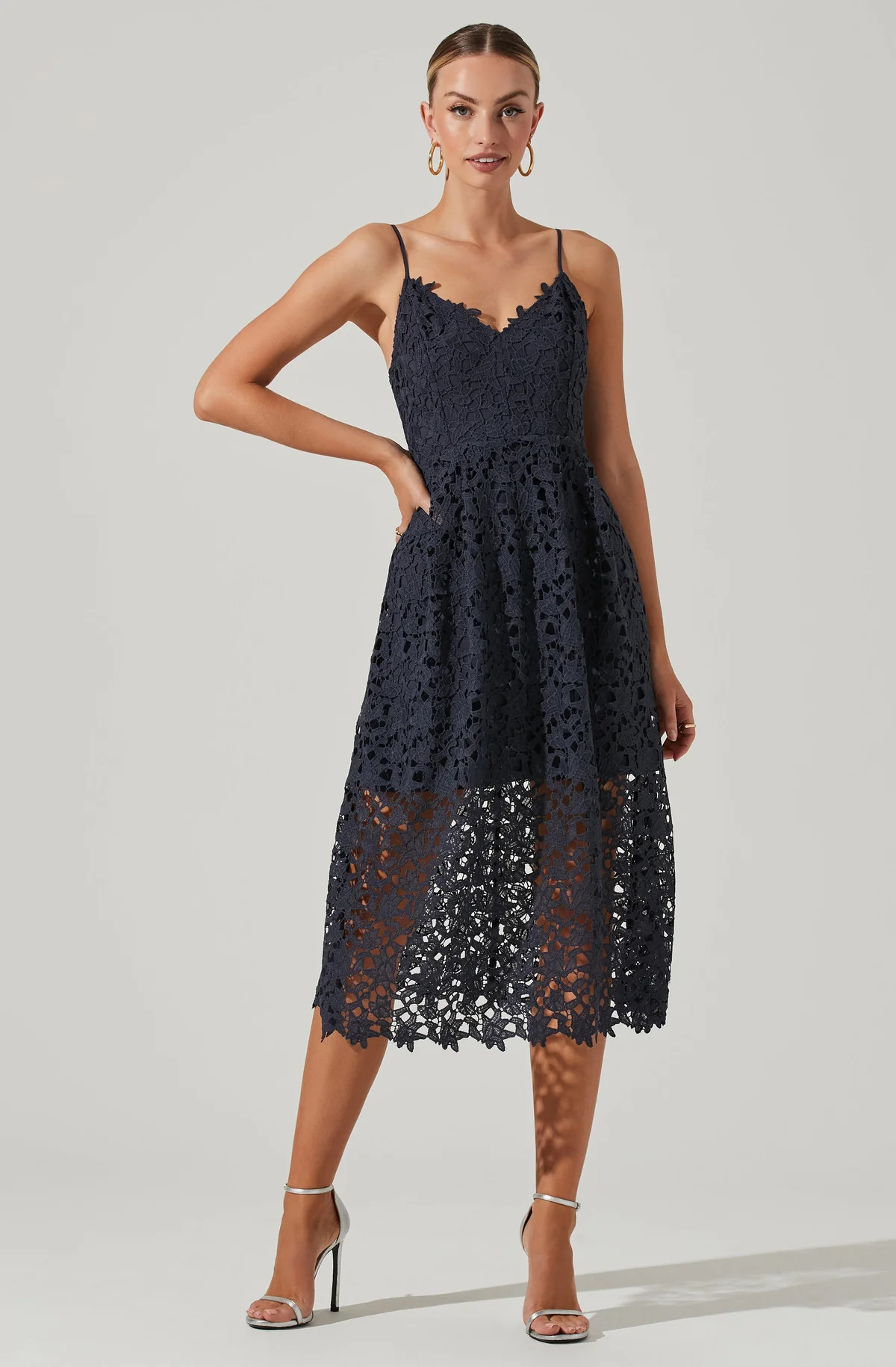Lace A Line Midi Dress | ASTR The Label (US)