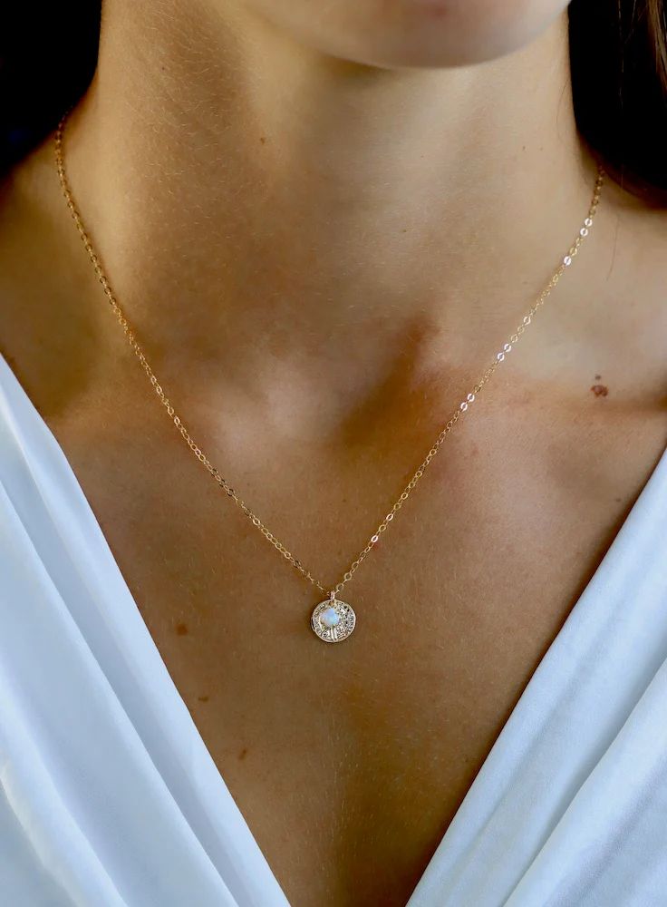 OPALITE AND COIN NECKLACE | Katie Waltman Jewelry