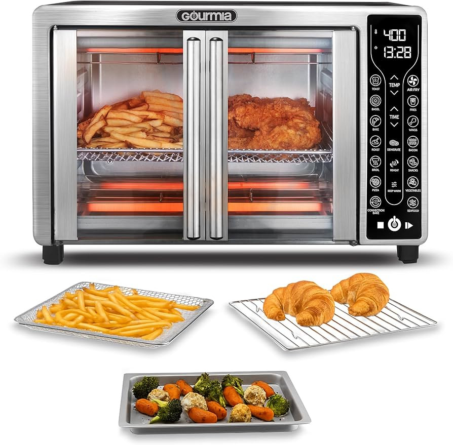 Gourmia French Door Air Fryer – 25 Qt Large Capacity Convection Oven, Fryfroce 360°, Digital D... | Amazon (US)