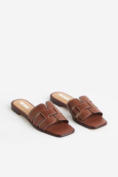 Leather slides | H&M (DE, AT, CH, NL, FI)