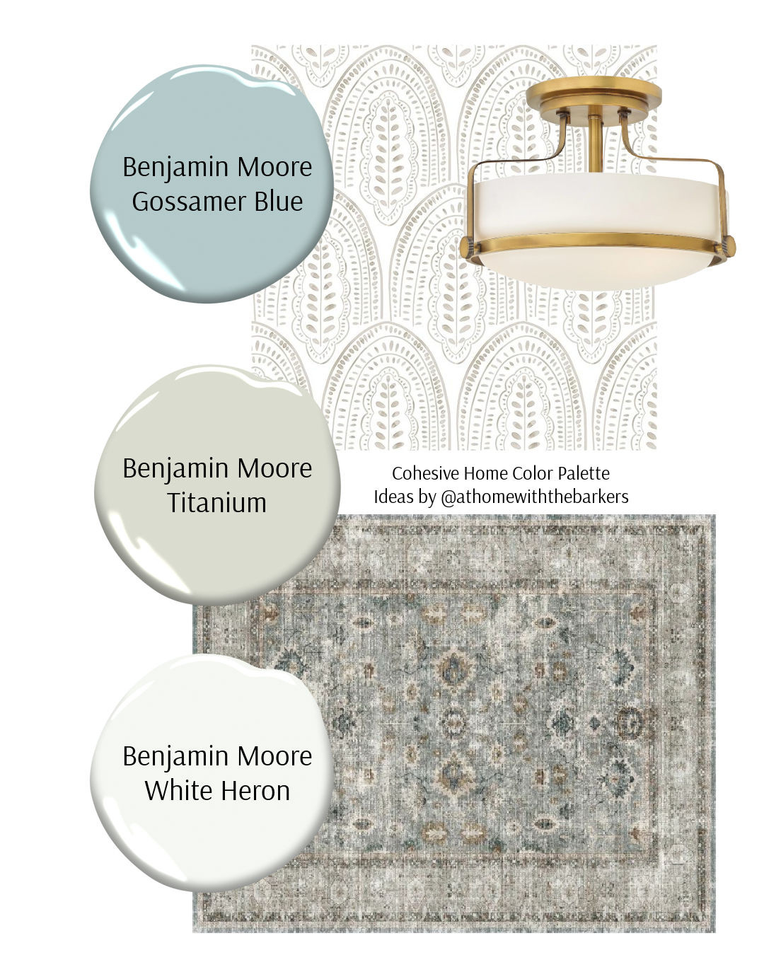 A room makeover for BM Gossamer Blue, Titanium, and White Heron. All colors can't go on the walls so consider your adjacent spaces and accessories. 

 #LTKHome