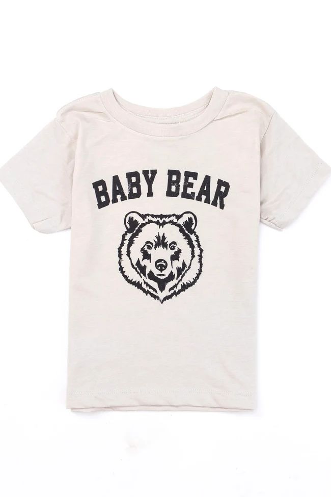 Baby Bear Toddler Graphic Heather Dust Tee | Pink Lily