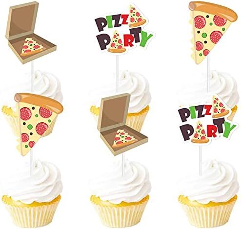 18pcs Colorful Glitter Pizza Party Dessert Cupcake Topper Baby Shower Fast Food Theme Decor Suppl... | Amazon (US)