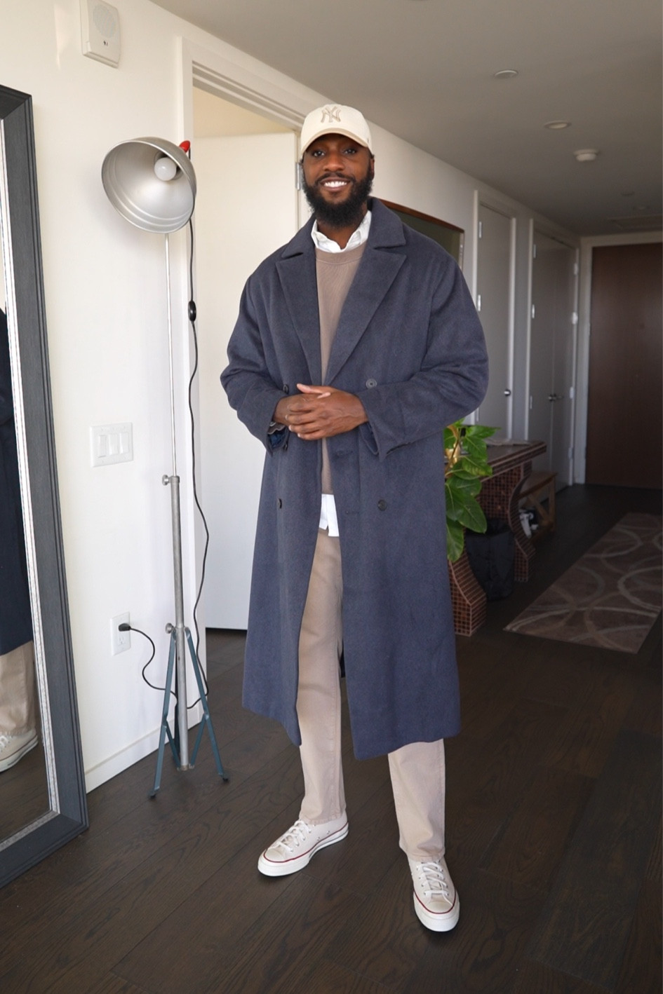 Overcoat casual outfit with a navy blue coat. Links below ⬇️ !

#LTKSeasonal #LTKHoliday #LTKMens