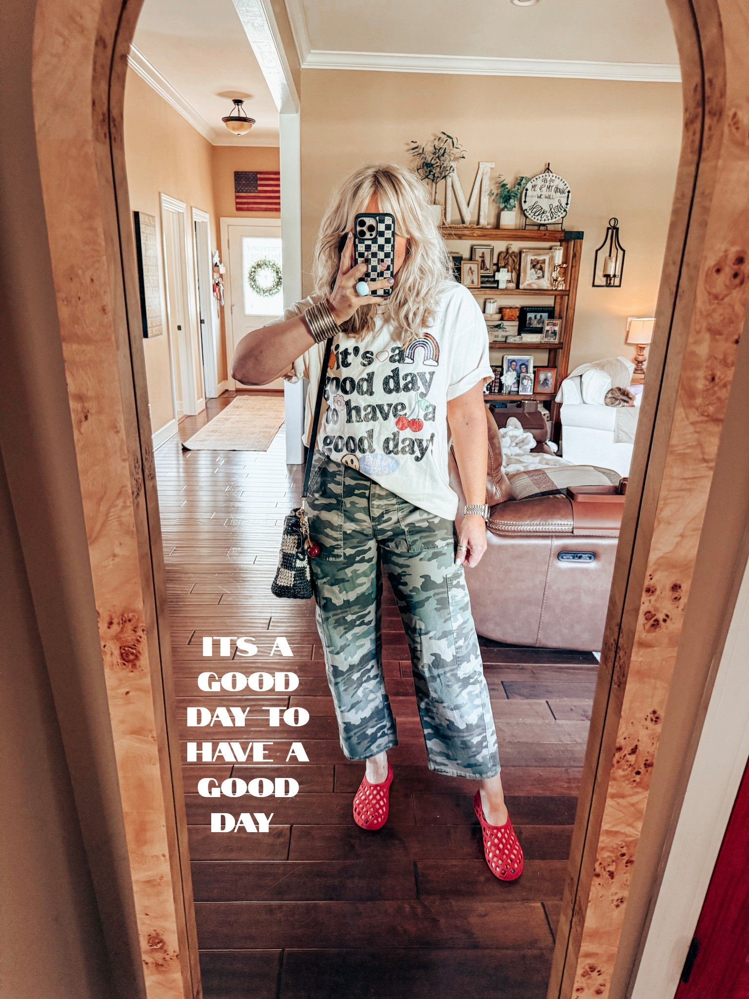 My OOTD 🌈♥️🌸⭐️
Tee - XL ✨ Save with code MANDIE15 
Camo pants - size 8 
Jelly shoes - true to size 


#LTKStyleTip #LTKFindsUnder50 #LTKOver40