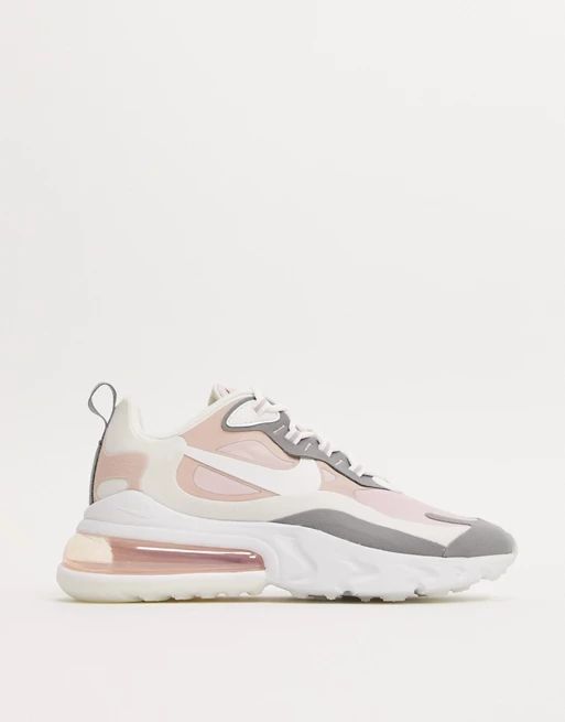 Nike Air Max 270 React pink and gray sneakers | ASOS US