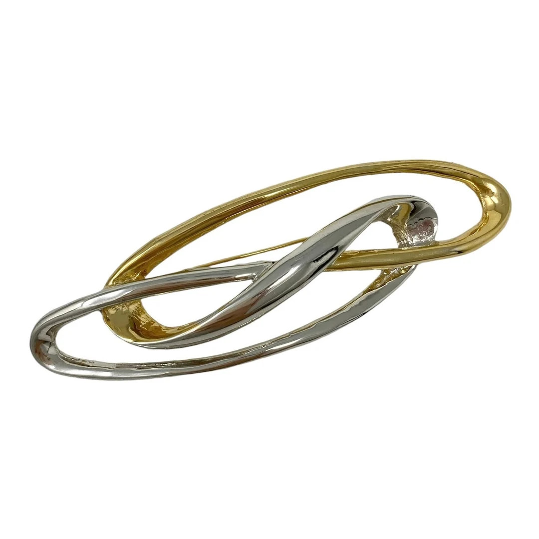 Vintage 1980s Two-tone Brooch: Gold & Silver Modernist Pin - Etsy | Etsy (US)