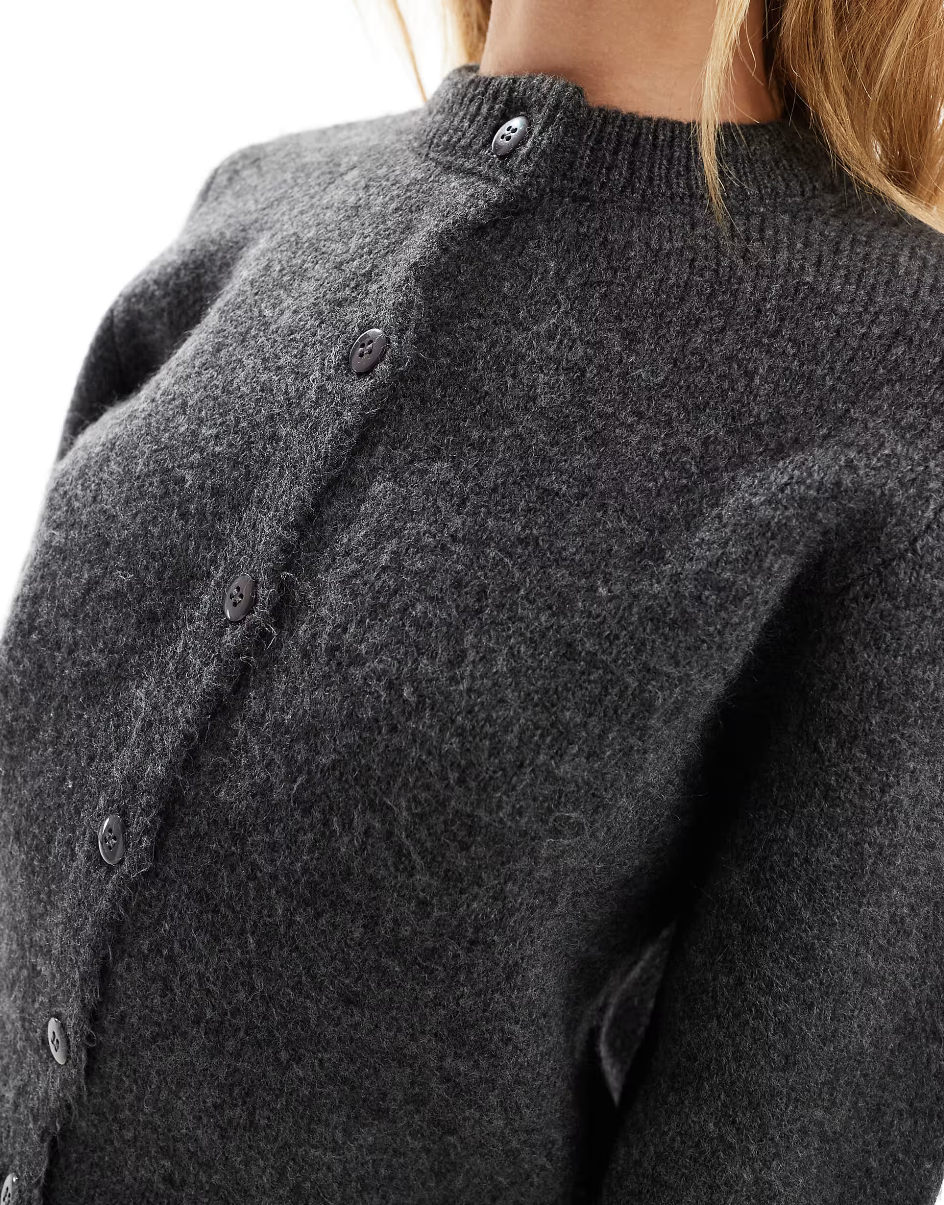 ASOS DESIGN knitted cardigan in charcoal | ASOS (Global)