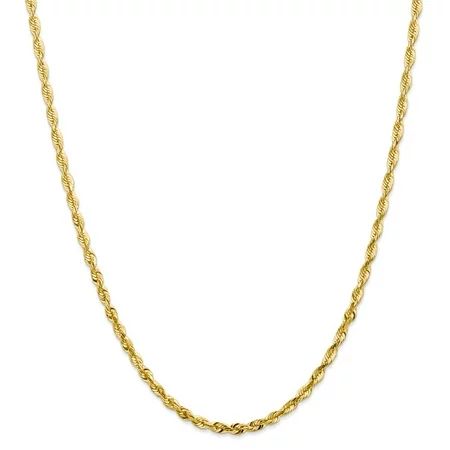 10K Yellow Gold Rope chain Diamond-cut 22 in 3.5 mm | Walmart (US)