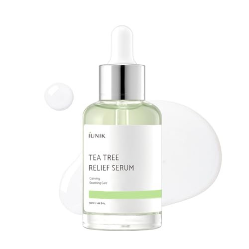 IUNIK Tea Tree Relief Serum – Tea Tree & Centella Asiatica Lightweight Vegan Ampoule for Soothing, Calming & Oil Balance, Korean Skincare for Acne-Prone Skin, 50ml / 1.69 fl oz | Amazon (US)
