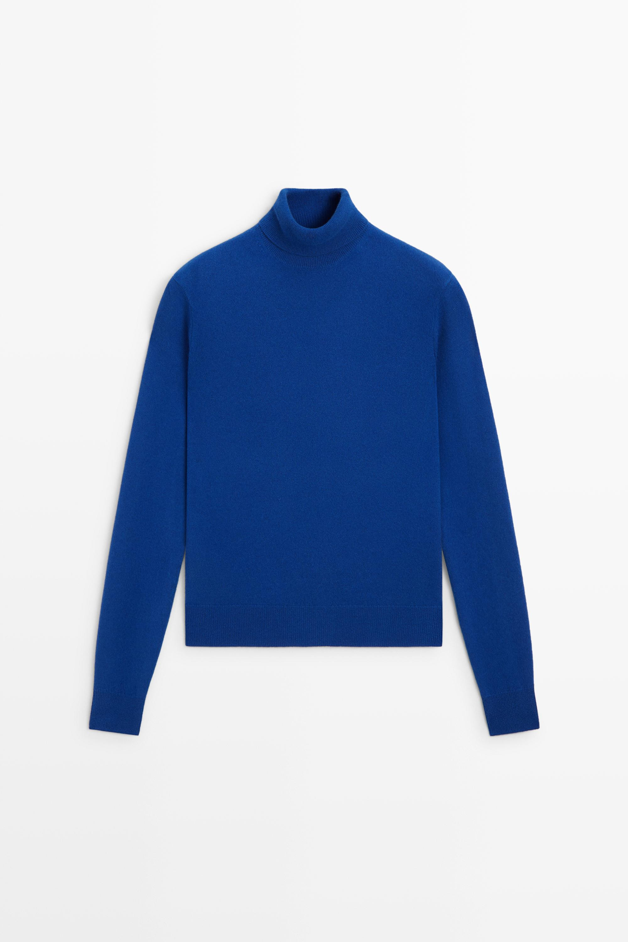 Wool blend knit turtleneck sweater | Massimo Dutti UK