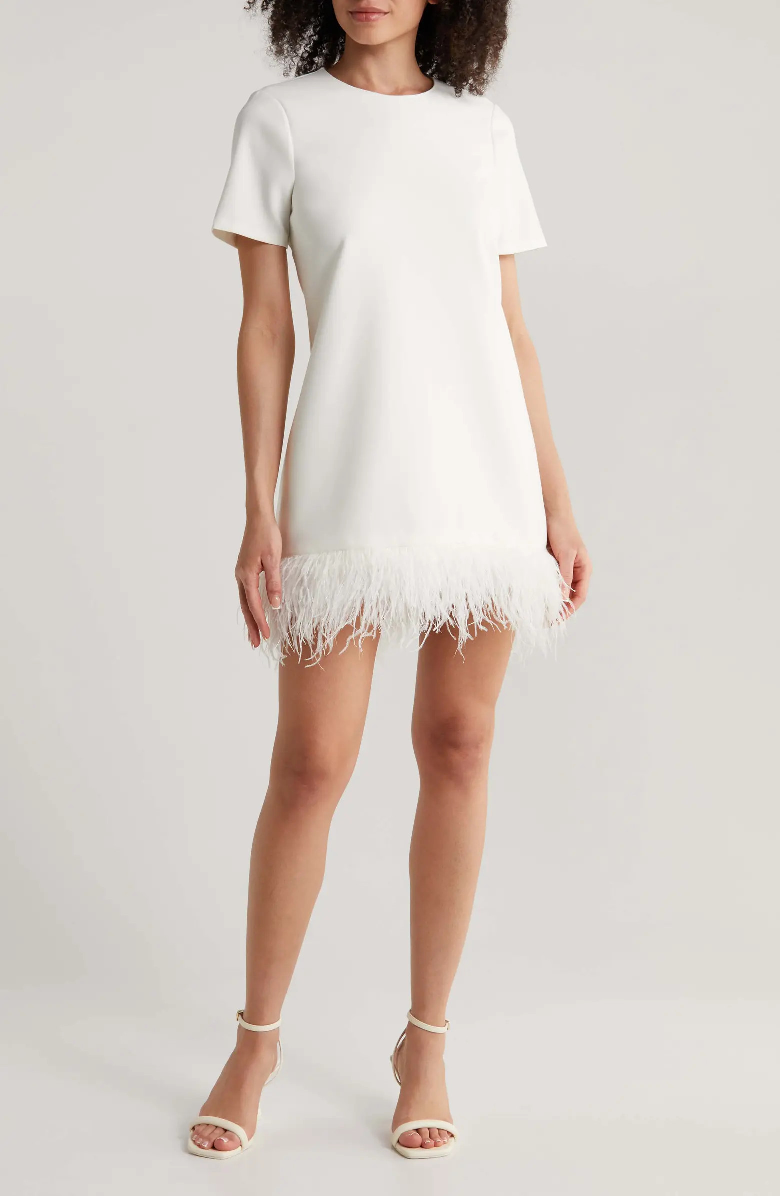 Marulla Feather Trim Dress | Nordstrom