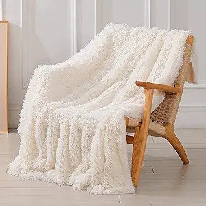 Tuddrom Decorative Extra Soft Faux Fur Blanket Twin Size 70" x 78",Solid Reversible Fuzzy Long Ha... | Amazon (US)