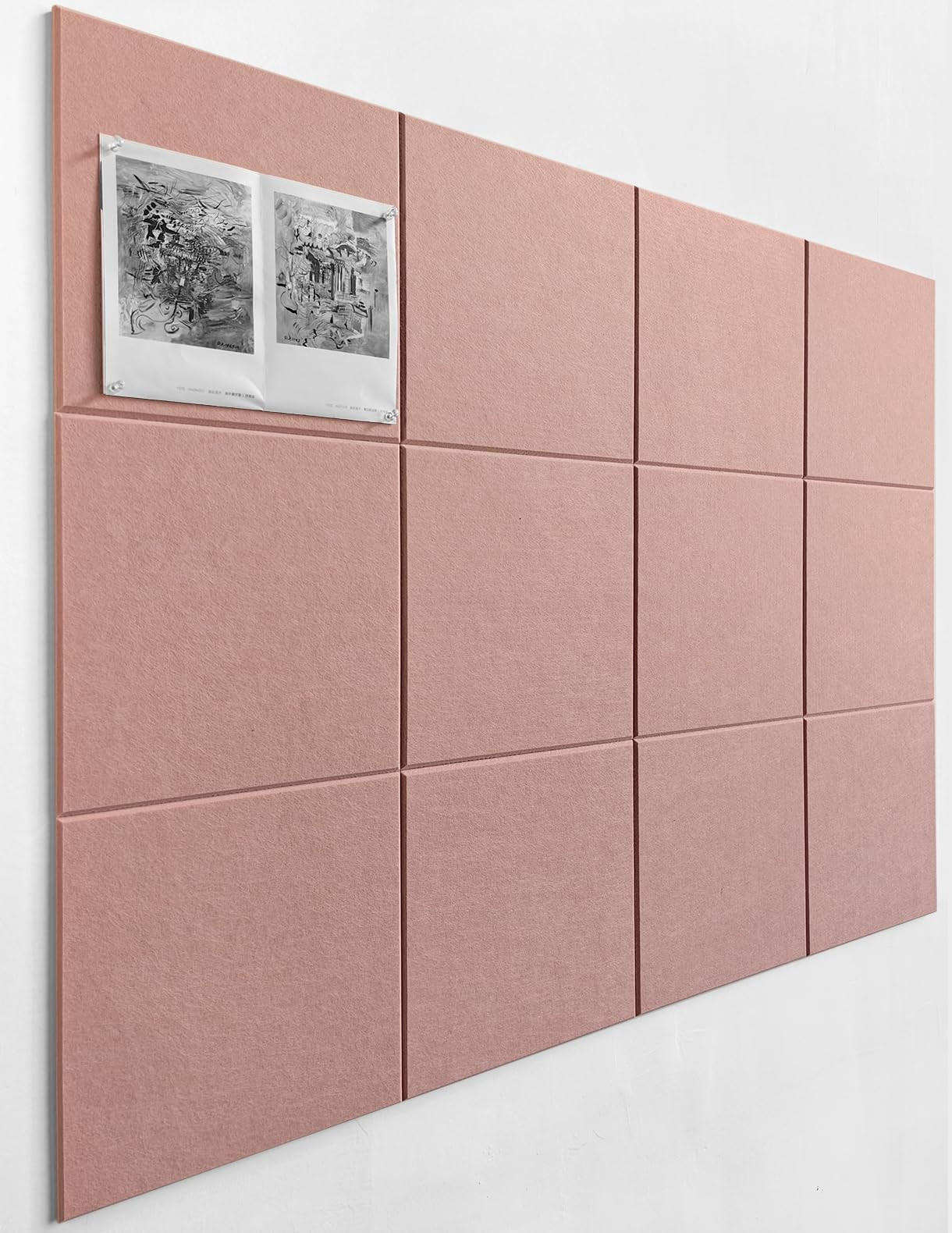 Large Cork Board Alternative - 12-Pack Felt Wall Tiles with Safe Removable Adhesive Tabs, Cork Wa... | Amazon (US)