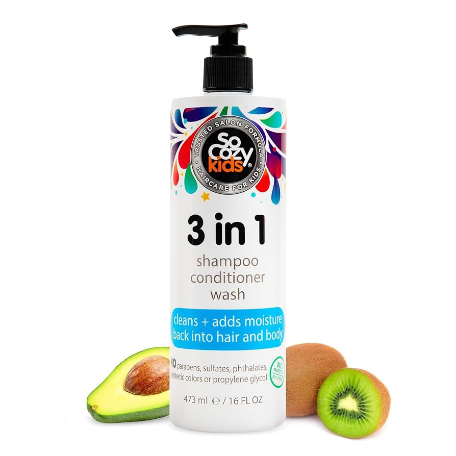 SoCozy 3 in 1 Kids Shampoo + Conditioner + Body Wash (16 Fl Oz) Gentle, Hydrating Hair & Body Cle... | Amazon (US)