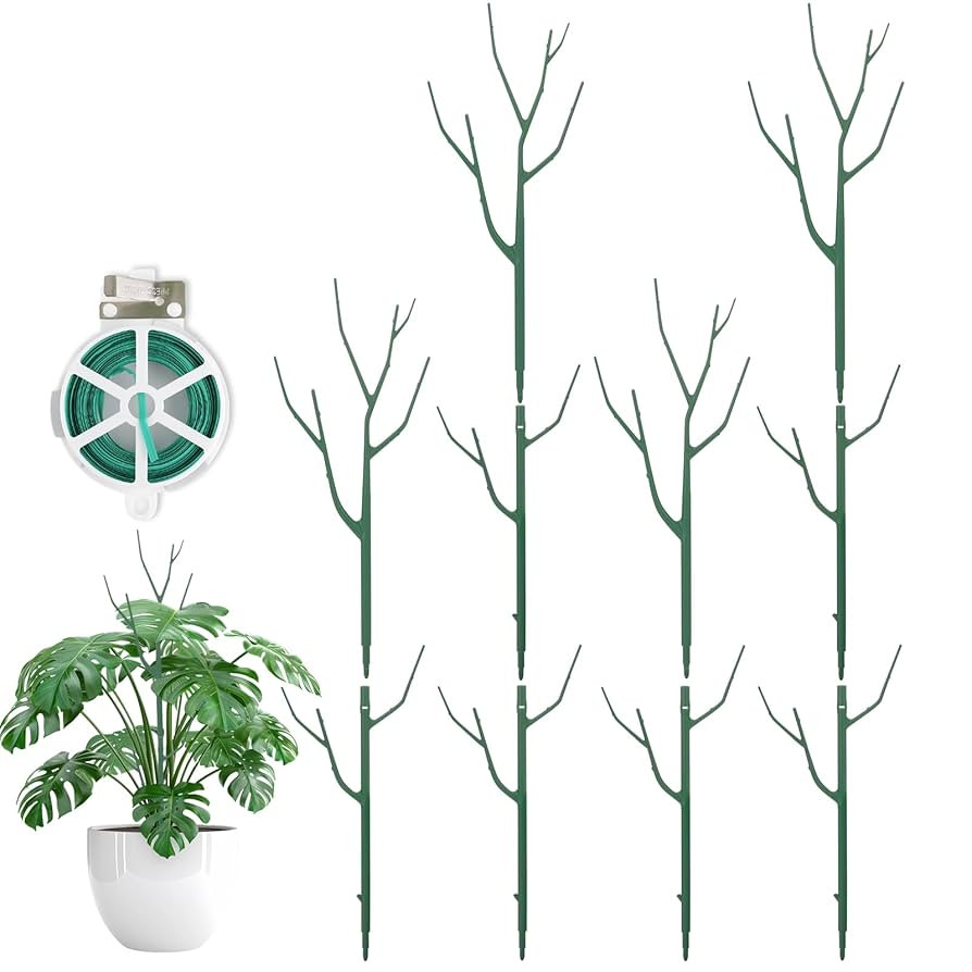 10 Pack Stackable Plant Support Stakes, Climbing Plant Support Structures for Monstera, Pothos, P... | Amazon (US)