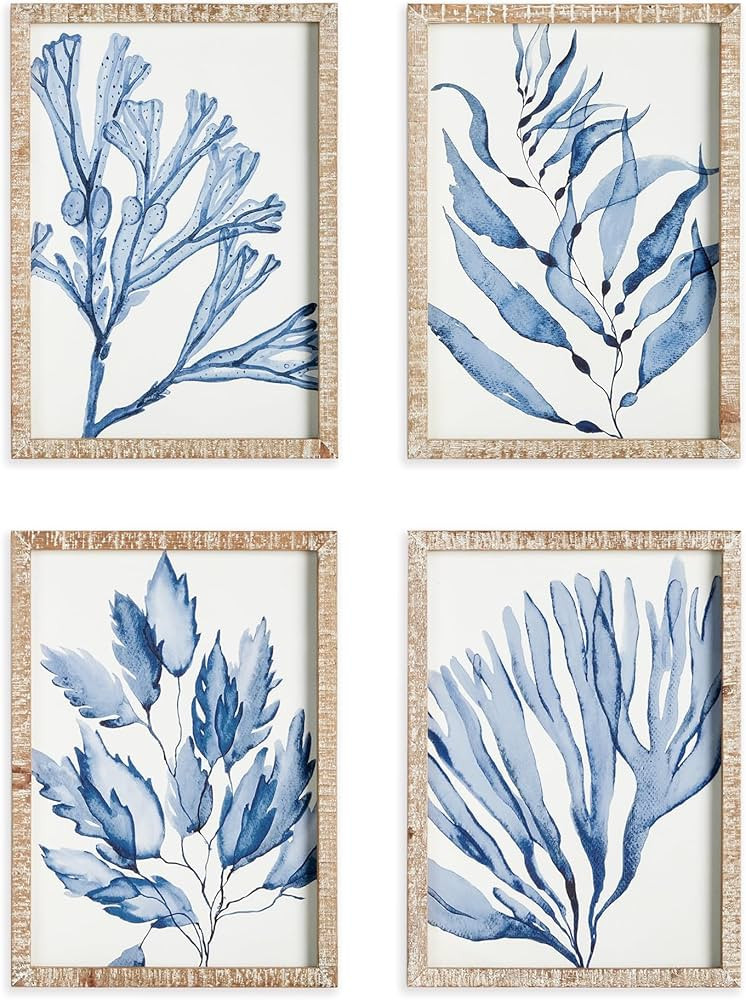 Napa Home & Garden Marine Prints Set of 4 Blue/White | Amazon (US)