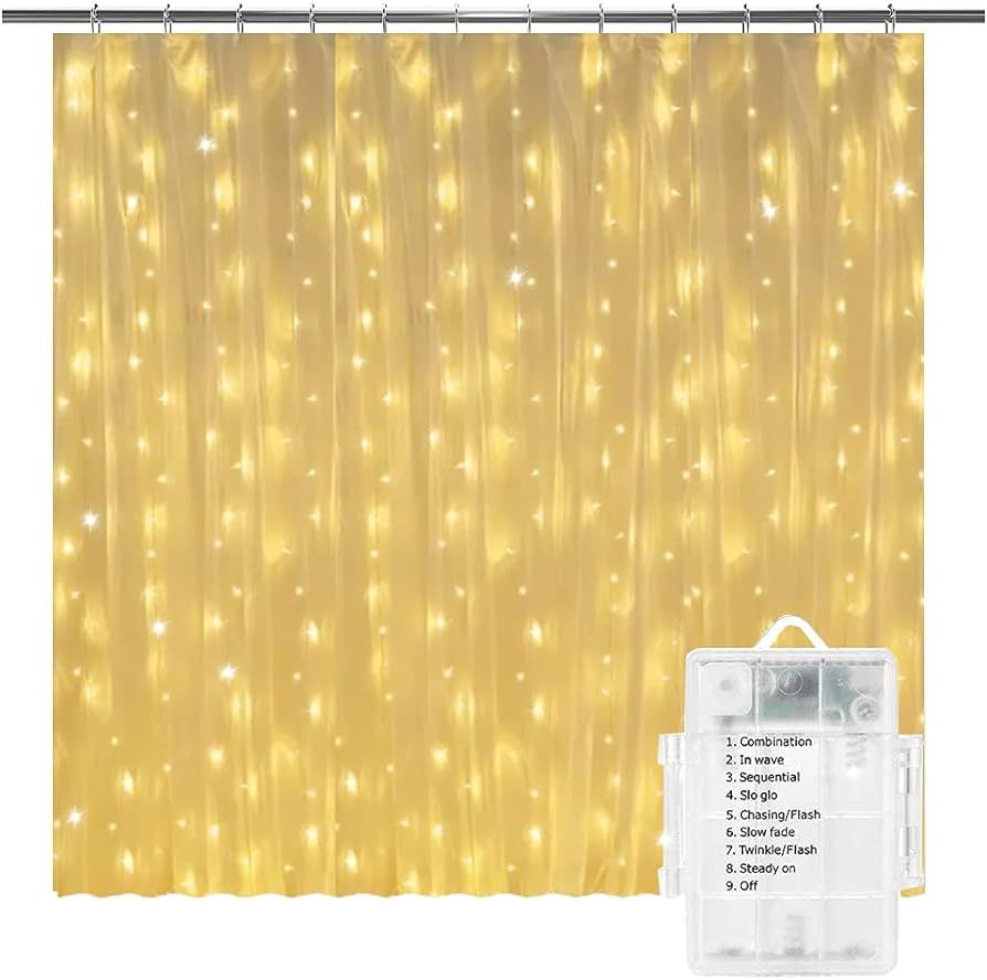 Solhice Fairy Lights for Shower Curtain, 72 x 72 Inches Battery Operated Waterproof Christmas Cur... | Amazon (US)
