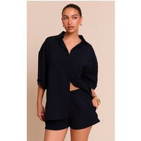 Black Button Up Shirt | PrettyLittleThing US