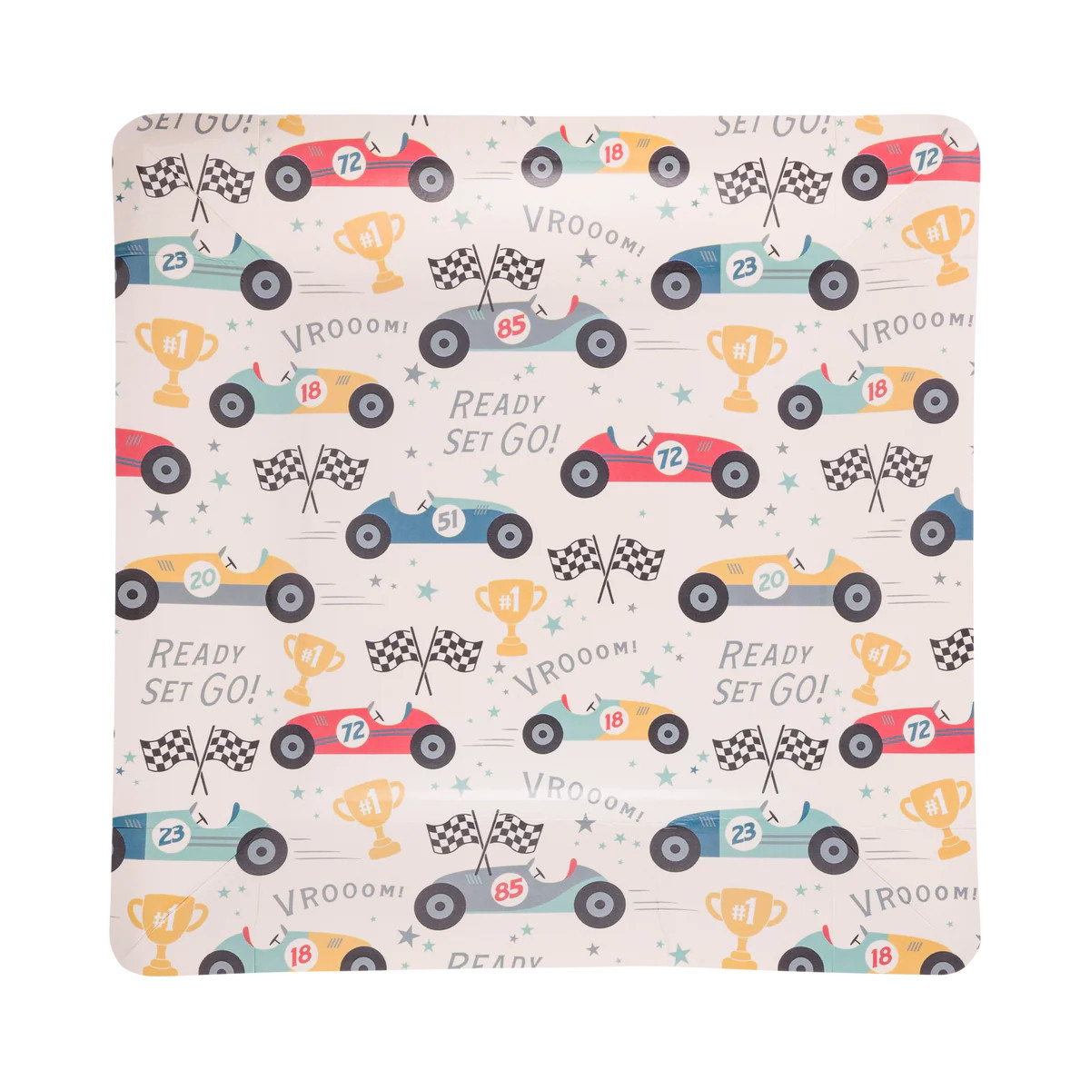 Race Car Pattern Paper Plates | Ellie and Piper