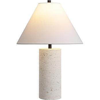 JONATHAN Y JYL1152A Kelsey 22.50" Modern Minimalist Travertine Column LED Table Lamp Bedroom, Liv... | Amazon (US)