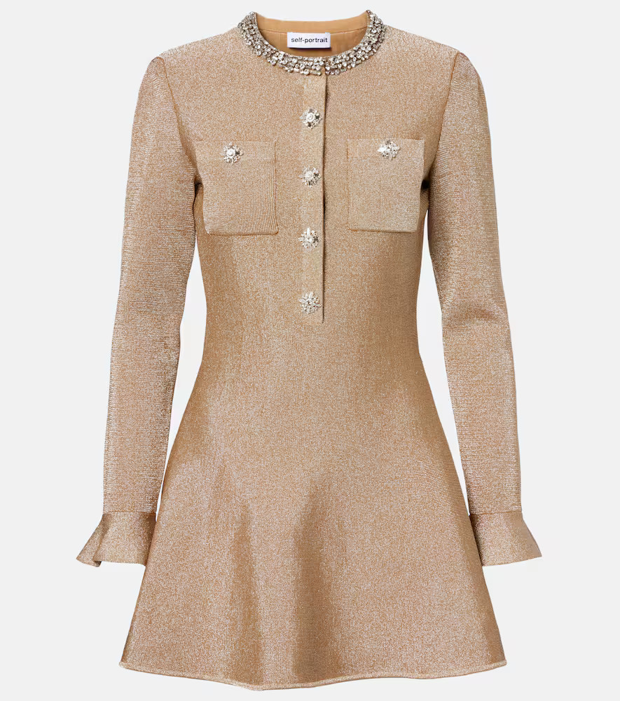 Self-Portrait Crystal-embellished lamÃ© minidress | Mytheresa (US/CA)