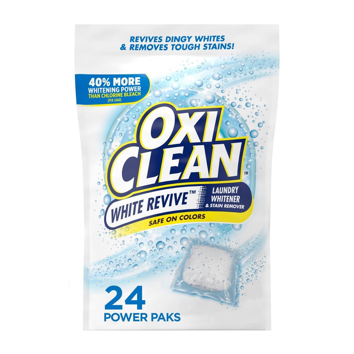OxiClean White Revive Laundry Whitener + Stain Remover Power Paks - 24ct/21.1oz | Target
