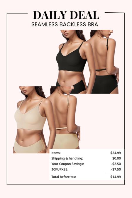 The best backless seamless bra!
So comfy and perfect for backless dresses
Use my code for 30% off
30KUPX85
And click the 10% off coupon on the listing to get this price!

#LTKSaleAlert #LTKFindsUnder50 #LTKSummerSales