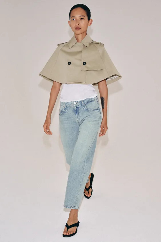 ZW COLLECTION MID-WAIST CIGARETTE JEANS | Zara UK