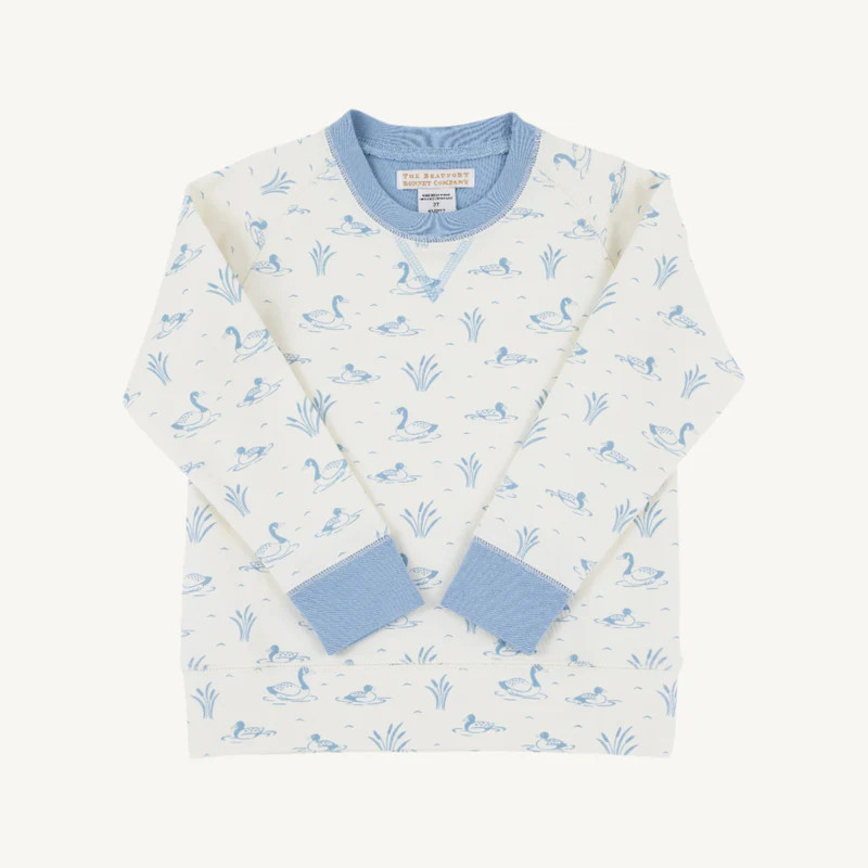 Cassidy Comfy Crewneck - Quack Quack Honk (Palmetto Pearl) with Barrin | The Beaufort Bonnet Company