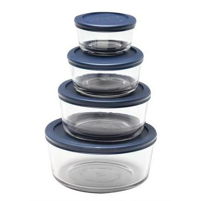 Anchor Hocking Glass Food Storage Containers with Lids, 8 Piece Set | Walmart (US)